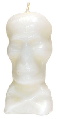 5 1/2" White Skull candle